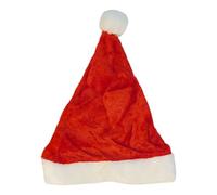 Event Decor Shop Bonnet de Père Noël classique - Chapeau de Père Noël en velours rouge avec bordure blanche et pompon, accessoire de vacances pour adultes pour fêtes de Noël, cadeaux et événements de