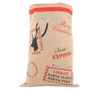 EVENT DECOR SHOP Grand sac de Père Noël traditionnel vintage en toile de jute - 70 x 50 cm - Motif « Do Not Open Until Christmas » - Réutilisable - Marron - Accessoires de Noël rustiques (12 pièces)