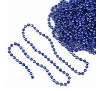EVENT DECOR SHOP Guirlande de perles de Noël bleu roi - Chaîne de perles métalliques de 9 m avec perles de 7,5 mm pour suspendre un arbre, l'artisanat de vacances, chaîne de perles pour décoration de
