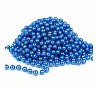 Event Decor Shop Guirlande de perles métalliques bleues de 7,3 m - Chaîne de perles artificielles de 8 mm pour décoration de sapin de Noël, guirlande de perles pour décorations de fête, projets d'art