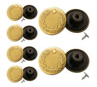 Event Decor Shop Lot de 10 boutons de fixation de rechange en métal pour jeans, version fermée, pour réparation de pantalons en denim, vestes, vêtements tendance, 17 mm, étoiles dorées brillantes