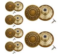 Event Decor Shop Lot de 10 boutons de rechange sans couture de 19 mm, rivets de fixation en bronze durable avec épingles à l'arrière pour jeans, vestes et jupes