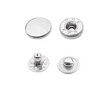 Event Decor Shop Lot de 10 boutons-pression en métal de 10 mm pour vêtements, toile, tissu, cuir, bois, bricolage, maroquinerie, réparation de sacs et de vestes - Argenté