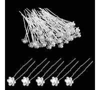 EVENT DECOR SHOP Lot de 10 épingles à cheveux élégantes en acier inoxydable avec strass pour femmes, filles, demoiselles d'honneur, mariée et bal de fin d'année, 6 + 1 épingle à perles