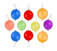 Event Decor Shop Lot de 10 grands ballons rebondissants pour enfants, 30,5 cm d'épaisseur et résistants avec cordon élastique, couleurs assorties, faciles à gonfler pour sacs de fête et jeux de fête