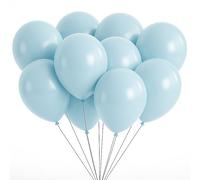 Event Decor Shop Lot de 100 ballons à l'hélium de qualité macaron pour anniversaire, fête prénatale, décorations festives, accessoires d'événement pour enfants, bleu, 25,4 cm