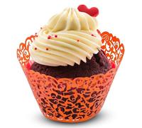 EVENT DECOR SHOP Lot de 100 caissettes jetables en papier sulfurisé de taille standard pour cupcakes, fêtes, mariages, anniversaires, célébrations (orange)