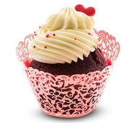 EVENT DECOR SHOP Lot de 100 caissettes jetables en papier sulfurisé pour cupcakes - Taille standard - Pour fête, mariage, anniversaire, célébration (rose)
