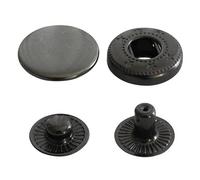 Event Decor Shop Lot de 20 boutons-pression en métal de 20 mm pour vêtements, toile, tissu, cuir, bois, couture, artisanat, réparation de sacs et de vestes - Noir métallisé