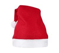 Event Decor Shop Lot de 20 chapeaux de Père Noël classiques en velours rouge avec bordure blanche et pompon doux, accessoire de fête pour adultes pour fêtes de Noël, cadeaux et décoration saisonnière