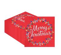 EVENT DECOR SHOP Lot de 20 serviettes en papier « Merry Christmas » - 33 x 33 cm - 2 plis - Fournitures de fête sur le thème de Noël - Serviettes de table pour les fêtes