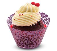 EVENT DECOR SHOP Lot de 25 caissettes jetables en papier sulfurisé de taille standard pour cupcakes, fêtes, mariages, anniversaires, célébrations (violet)