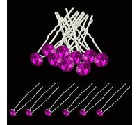 EVENT DECOR SHOP Lot de 40 épingles à cheveux élégantes en acier inoxydable avec strass pour femmes, filles, demoiselles d'honneur, mariée et bal de fin d'année, rose vif