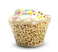 EVENT DECOR SHOP Lot de 50 caissettes jetables en papier sulfurisé de taille standard pour cupcakes, fêtes, mariages, anniversaires, célébrations (beige)