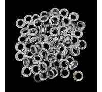 EVENT DECOR SHOP Lot de 500 œillets auto-perçants argentés pour machine à œillets semi-automatique - Œillets en fer durables sans rondelles, idéaux pour bâche, affiches, couvertures de piscine (6 mm)