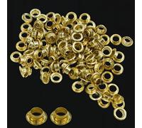 EVENT DECOR SHOP Lot de 500 œillets auto-perçants dorés pour machine à œillets semi-automatique - Œillets en fer durables sans rondelles, idéaux pour bâche, affiches, couvertures de piscine (10 mm)