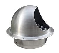 Évent externe, évent d'échappement Sortie d'air murale d'extracteur en acier inoxydable 304, couvercle de grille vanne sphérique, for connecter un conduit ou tuyau(150mm(6inch))