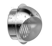 Évent externe, sortie d'aération murale en acier inoxydable 304, couvercle de ventilation à grille hémisphérique, extracteur for l'extérieur, d'échappement, hotte sécheuse(2.8in/70mm Caliber 68mm)