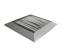 Évent mural carré en acier inoxydable avec persienne imperméable et coupe-vent pour évacuation et ventilation, sortie de conduit externe 100 mm ou 150 mm (150 mm)