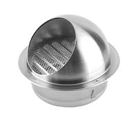 Évent Mural Rond en Acier Inoxydable, évent de soffite d'air de Couvercle de Ventilation, Sortie d'aération Murale d'extracteur Externe à Nez de Taureau Rond de 100 mm à 125 mm pour