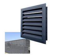 Évent pignon alliage d'aluminium, kit de ventilation intérieure/extérieure | Grille de retour d'air à persiennes ; Améliore la circulation l'air, Plusieurs spécifications disponibles(Black,300x300mm)