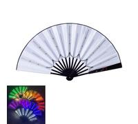 Éventail À LED | Grand Éventail Chinois Pliable avec Lumière | Éventail De Fête Pliable Et pour Raves Et Spectacles | Décoration Fluorescente pour Soirées Dansantes Et DJ