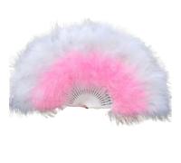 Éventail à main en plumes de marabout d'autruche, éventail pliant, cadeau artisanal d'art(Color 25)