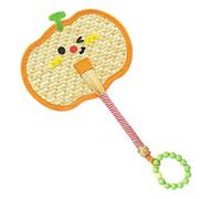 Éventail à main - Éventail en feuilles de palmier tissé en paille - Décoration murale rustique - Accessoire de refroidissement d'été léger - Matériau en rotin - Artisanat - Charmant éventail