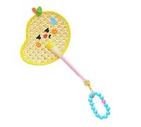 Éventail à main - Éventail en feuilles de palmier tissé en paille - Décoration murale rustique - Accessoire de refroidissement d'été léger - Matériau en rotin - Artisanat - Charmant éventail