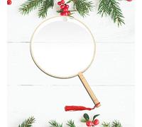 Éventail à Main Vintage de la Cour Royale Chinoise, Cadeau à Peindre pour les Amateurs D'art, Convient pour les Travaux Manuels de Mariage - Éventail Rond en Soie avec Manche en Bois pour