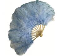 Éventail à plumes de 35 cm pour femme - Petit éventail pliable vintage