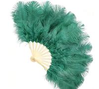 Éventail à plumes de 35 cm pour femme - Petit éventail pliable vintage