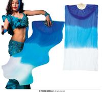 Éventail Asie Carnaval Bleu Blanc Élégant Accessoire de Danse Costume Fête Décoration Orientale Inspiration Exotique Courbes Harmonie Inspiration, Couleur : Multicolore