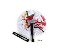 Eventail chinois asiatique - Blanc - Adulte - Intérieur - Motifs et couleur variables