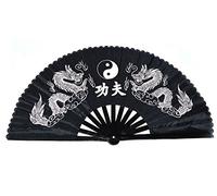 éventail chinois en bambou, idéal pour la pratique du tai chi/danse, éventail pliant, deux dragons