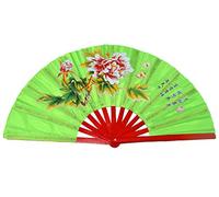 Éventail chinois en bambou Idéal pour la pratique du Tai Chi/danse, Green
