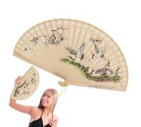 Éventail chinois pliable en bambou | Accessoire culturel traditionnel pour spectacles, danses et décoration de la maison | Élégantes décorations orientales de mariage et cadeaux