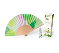 ESTEBAN PARIS-Éventail à parfumer en tissu avec flacon de parfum en verre citronnelle et menthe Esteban Estivale - le coffret