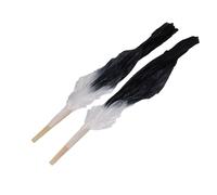 Éventail de Danse Classique Doux de 1,5 M pour Une Belle Performance de Danse du Ventre, éventail de Long de 16 Os pour L'apprentissage, Matériau en Tissu pour la Classique (Gris et Noir)