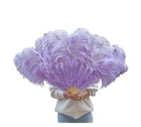 Éventail de Danse des Plumes Grand éventail de Plumes, for Mariage, Carnaval, célébration, Spectacle Danse du Ventre, décoration DIY, à Roses, 13 os pour l'étape(Light Purple,130CM Left Hand)
