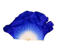Éventail De Danse Orientale Grand voile d'éventail de danse en soie véritable, une paire, accessoire de Costume de danse du ventre, accessoires de danse à dégradé fluide(Yellow,1pcs Right 1pcs Left)