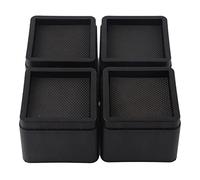Éventail de Lits Ensemble de 4, élévateurs de Meubles empilables, Jambes de Table extendeurs carrés Lits de relève de lieux de lit Noir ascenseurs d'écoute pour Le canapé de Table