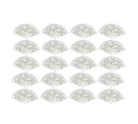 Éventail de mariage en dentelle en plastique et tissu | Multicolore 1/3/5/10/20 pièces Utilisation for mariages et événements(White-20pcs)