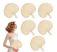 Éventail de mariage Raffia - Style paysan Feuilles de palmier Raffia fabriquées à la main - Décoration d'art tissé pour la maison, la table murale, la fête