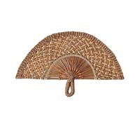 Éventail de paille - Décoration murale en herbe tissée à la main - Décoration à suspendre pour arrière-plan de chambre à coucher, fête de mariage, décoration d'intérieur - Éventail de paille tissé à