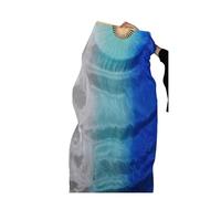 éVentail De Soie Danse Voile de danse du ventre 100% paires d'éventails en soie (1L + 1R), accessoire Costume léger et fluide for Studio musique, éloge l'église pour la Fête(2,120cmX90cm-Girl)