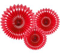Éventail décoratif 30/25/20cm/3p. Rouge