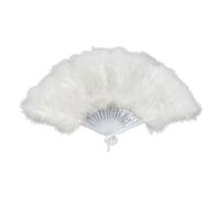 Éventail décoratif portable à plumes douces avec design léger Idéal pour les portraits de mariée et les accessoires de mariée