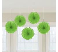 Éventail décoratif vert Accessoires de fête 5 pièces 15,2 cm