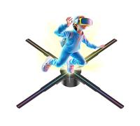 Éventail d'hologramme 3D Ventilateur Holographique 3D De 65 Cm, Panneau Lumineux LED, Lumières Publicitaires De Vacances, Affichage À Distance, Projecteur D'images Et De Vidéos Holographiques